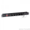 Блок розеток горизонтальный ExeGate ServerPro PDU-19H605 Al-6S-C14-SW-O, 19, 1U, Алюминий, 6 Schuko, С14, выкл. с подсветкой, защита от перегрузки, черный