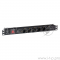 Блок розеток горизонтальный ExeGate ServerPro PDU-19H607 Al-6S-C14-SW-SPD1, 19, 1U, Алюминий, 6 Schuko, С14, выкл. с подсветкой, SPD1, черный