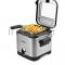 Фритюрница Blackton Bt DF1110 Steel-Black. Потребляемая мощность 900 Вт/Объем 1,5л/Регулировка температуры/Скрытый нагревателный элемент/Параметры электропитания 220-240 В, 50Гц/ Класс защиты от поражения электрическим током Класс I/Компактный размер