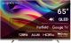 Телевизор QLED Digma Pro 65 QLED 65L Google TV Frameless черный/серебристый 4K Ultra HD 120Hz HSR DVB-T DVB-T2 DVB-C DVB-S DVB-S2 USB 2.0 WiFi Smart TV