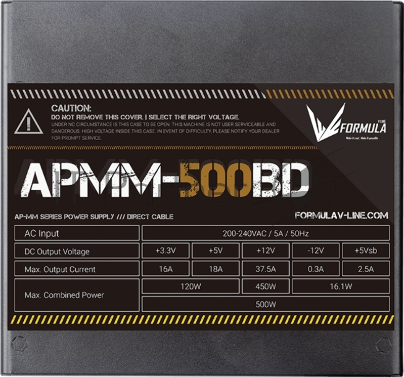 Блок питания Aerocool / Formula APMM-500BD, 500Вт, 80 PLUS Bronze, 120мм, черный