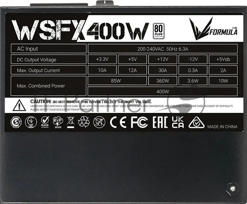 Блок питания Aerocool / Formula SFX 400W WSFX-400 80 PLUS белый (20+4pin) APFC 80мм fan 3xSATA Cab Manag RTL