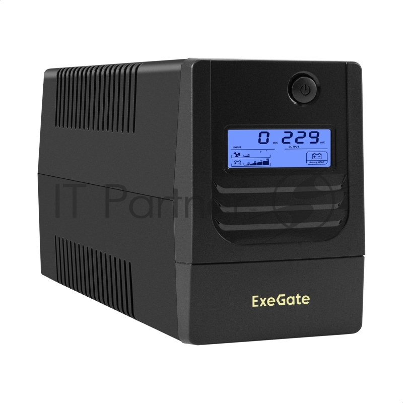ИБП ExeGate Smart LB-450.LCD.AVR.2SH (450VA/270W, LCD, AVR, 2*Schuko, батарея 12V 4.5Ah, Black)
