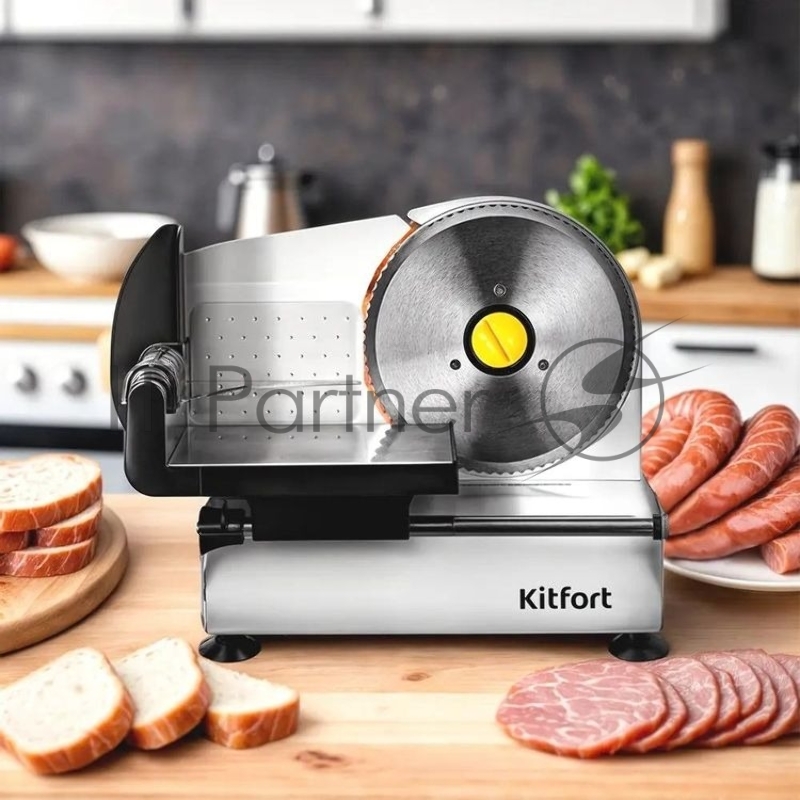 Ломтерезка Kitfort КТ-6269 150Вт (нарезка до 15мм) серебристый/черный