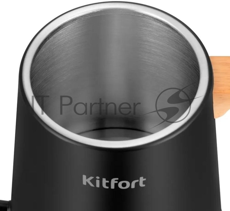 Чайник электрический Kitfort КТ-6726 1л. 1200Вт черный/дерево корпус: нерж.сталь/пластик