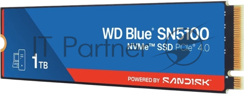 Накопитель SSD M.2 2280 1TB NVMe PCIE 4.0 x4 7100/6700 BLUE SN5100 WDS100T5B0E WDC
