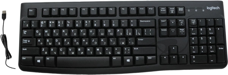 Клавиатура проводная Logitech K120 for business, USB черный (неоригинальная гравировка)