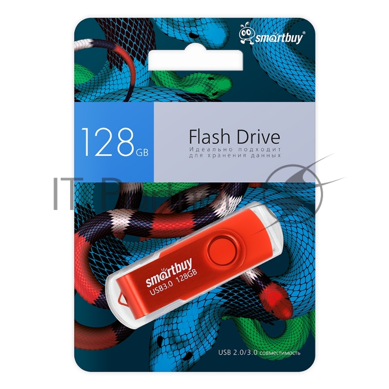 Флешка USB 3.0 128Gb Smart Buy Twist Red Snake Edition.