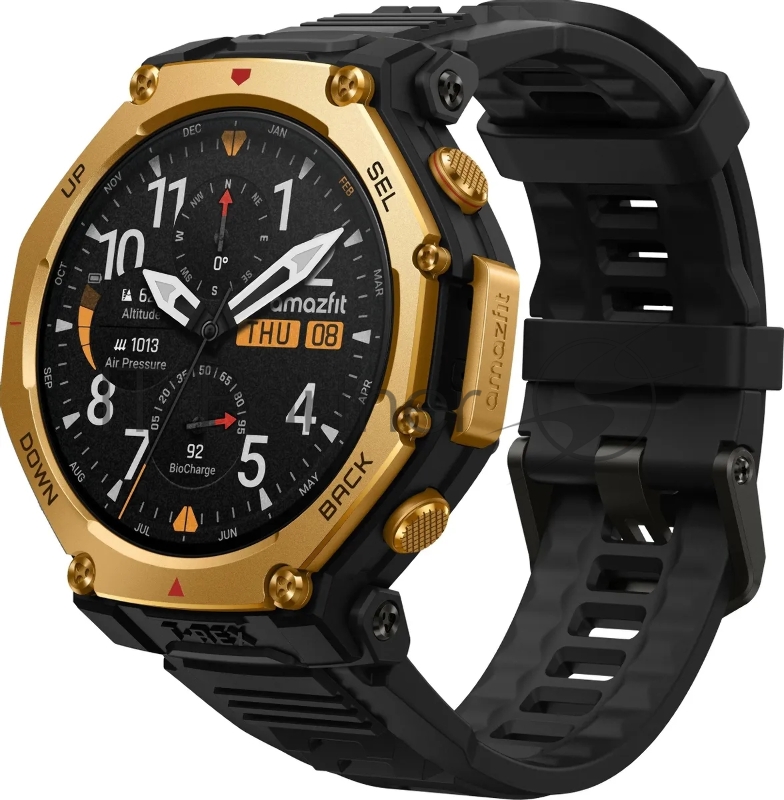 Смарт-часы Amazfit T-rex 3 Pro A2444 48мм 1.5 AMOLED корп.золотистый рем.черный разм.брасл.:22мм (1747223)