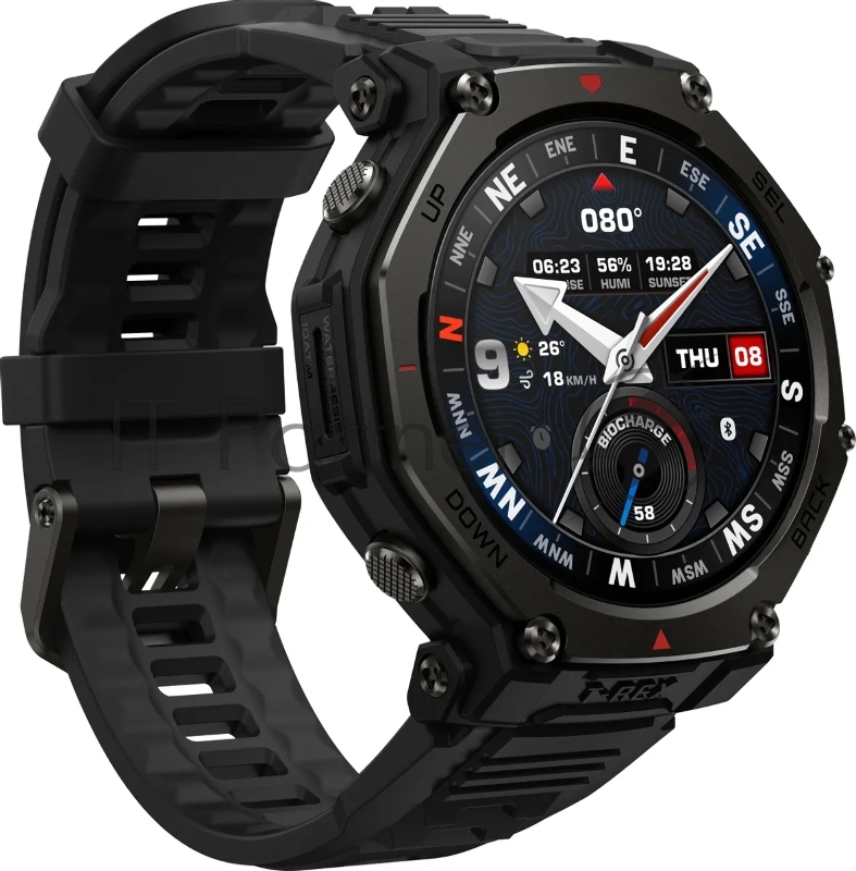 Смарт-часы Amazfit T-rex 3 Pro A2444 48мм 1.5 AMOLED корп.черный рем.черный разм.брасл.:22мм (1747201)