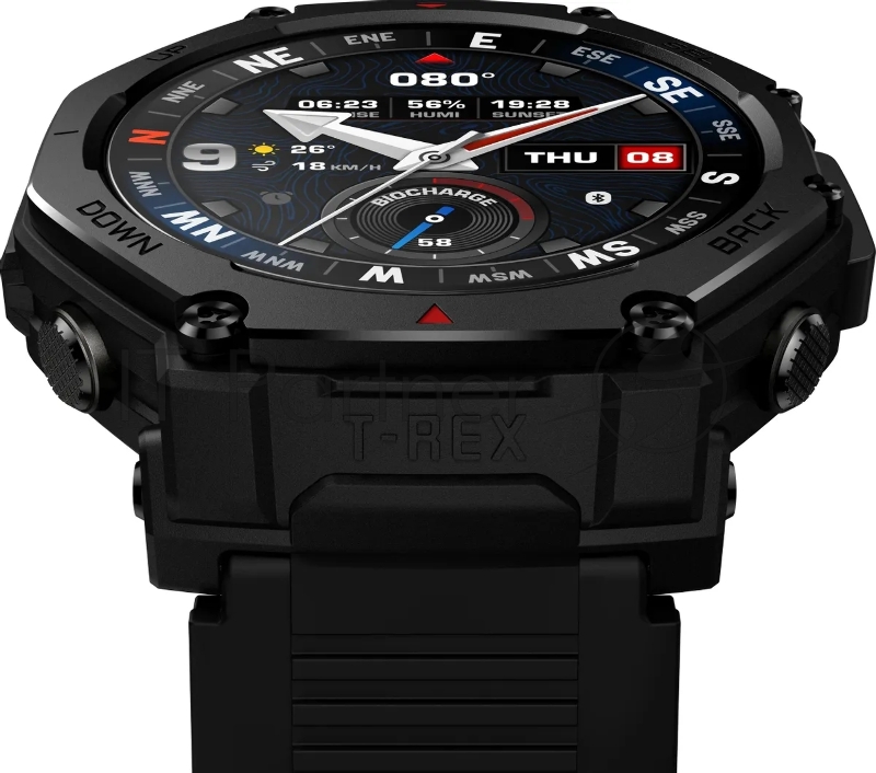 Смарт-часы Amazfit T-rex 3 Pro A2444 48мм 1.5 AMOLED корп.черный рем.черный разм.брасл.:22мм (1747201)