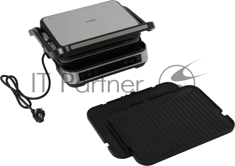 Электрогриль Hyundai HYG-5020 2000Вт серебристый/черный