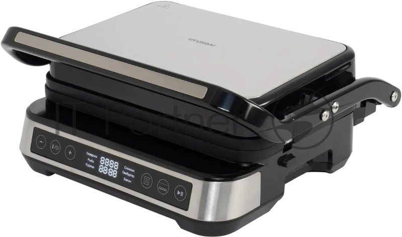 Электрогриль Hyundai HYG-5020 2000Вт серебристый/черный