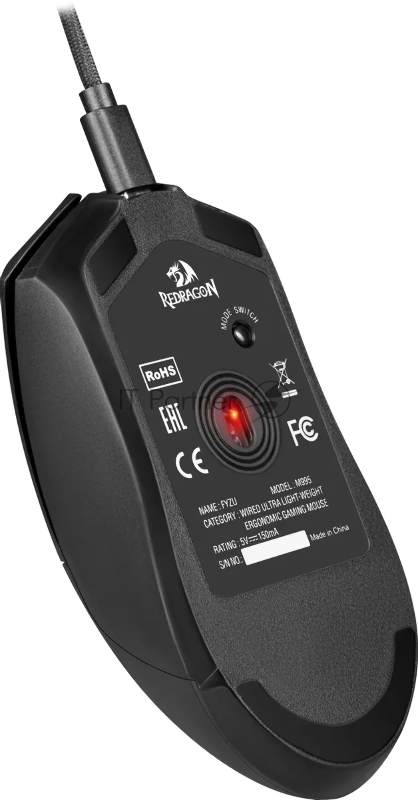 Игровая мышь REDRAGON FYZU черная (USB, Pixart P3395, Huano, 6 кн., 26000 Dpi, RGb подсветка)