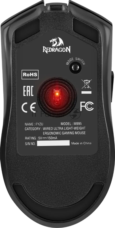 Игровая мышь REDRAGON FYZU черная (USB, Pixart P3395, Huano, 6 кн., 26000 Dpi, RGb подсветка)