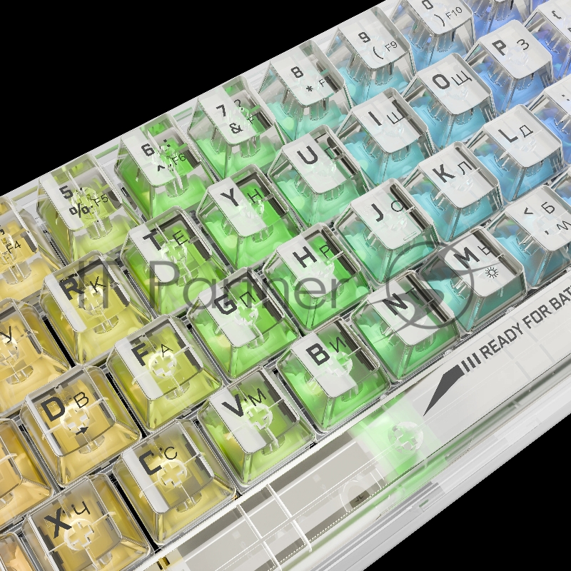 Игровая клавиатура Redragon Fizz прозрачно-белая 71736 (USB,+ICE, 61 кл., RGB подсветка)