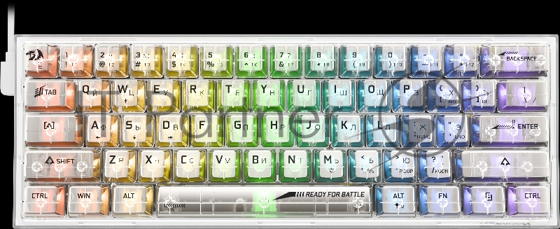 Игровая клавиатура Redragon Fizz прозрачно-белая 71736 (USB,+ICE, 61 кл., RGB подсветка)