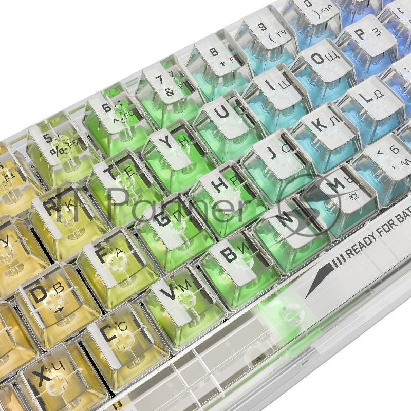 Игровая клавиатура Redragon Fizz прозрачно-белая 71736 (USB,+ICE, 61 кл., RGB подсветка)