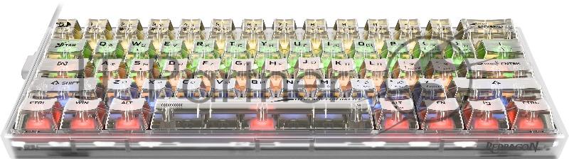 Игровая клавиатура Redragon Fizz прозрачно-белая 71736 (USB,+ICE, 61 кл., RGB подсветка)