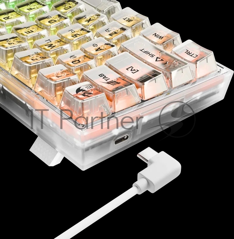 Игровая клавиатура Redragon Fizz прозрачно-белая 71736 (USB,+ICE, 61 кл., RGB подсветка)