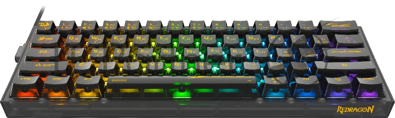 Игровая клавиатура Redragon Fizz прозрачно-черная 71737 (USB, +ICE, 61 кл., RGB подсветка)