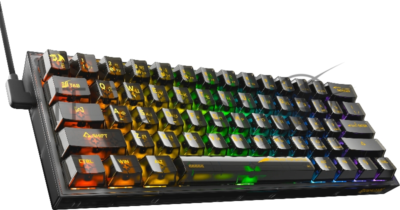 Игровая клавиатура Redragon Fizz прозрачно-черная 71737 (USB, +ICE, 61 кл., RGB подсветка)