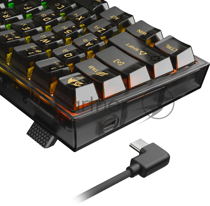 Игровая клавиатура Redragon Fizz прозрачно-черная 71737 (USB, +ICE, 61 кл., RGB подсветка)