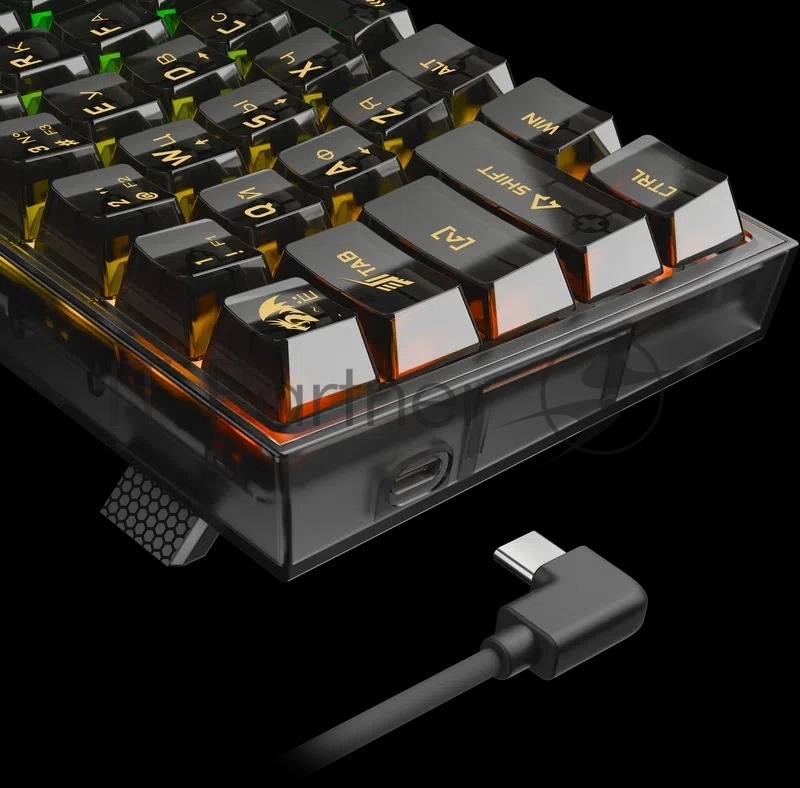 Игровая клавиатура Redragon Fizz прозрачно-черная 71737 (USB, +ICE, 61 кл., RGB подсветка)