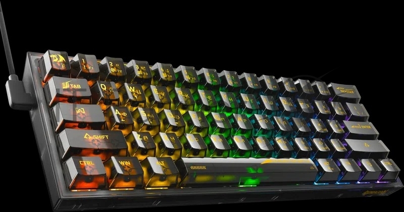 Игровая клавиатура Redragon Fizz прозрачно-черная 71737 (USB, +ICE, 61 кл., RGB подсветка)