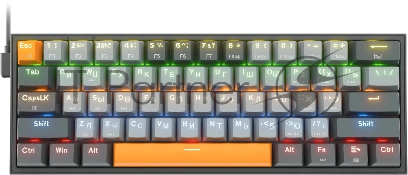 Клавиатура REDRAGON (72600) Fizz RU,Rainbow,melt-gold свитчи