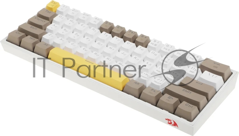 Клавиатура REDRAGON (72596) Fizz RU,Rainbow,бежевый/желтый,red свитч