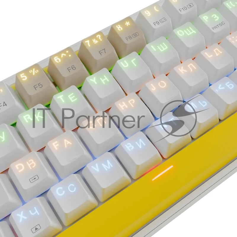Клавиатура REDRAGON (72596) Fizz RU,Rainbow,бежевый/желтый,red свитч