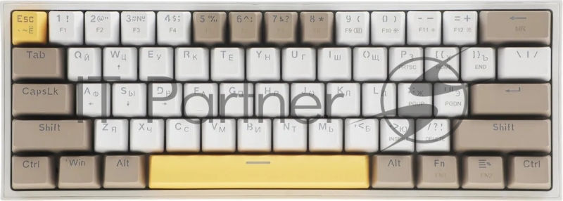 Клавиатура REDRAGON (72596) Fizz RU,Rainbow,бежевый/желтый,red свитч