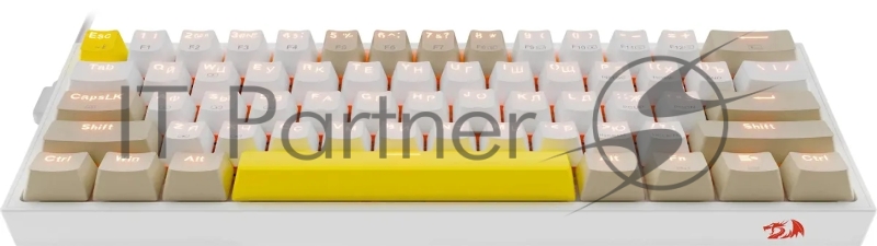 Клавиатура REDRAGON (72596) Fizz RU,Rainbow,бежевый/желтый,red свитч