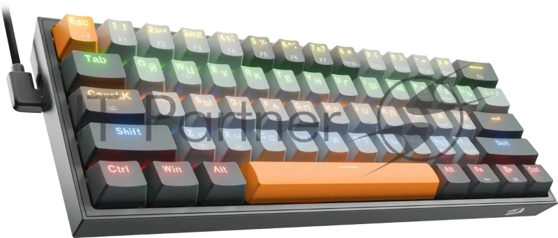 Клавиатура REDRAGON (72599) Fizz RU,Rainbow,красные свитчи, механическая