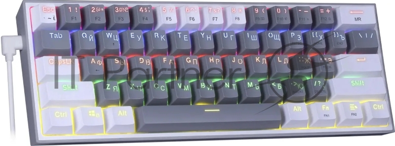 Клавиатура REDRAGON (72602) Fizz RU,Rainbow,melt-gold свитчи, механическая