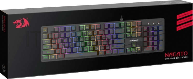 Проводная игровая клавиатура Redragon Nagato RU, RGB, черный, 25 anti-ghost, мемб.