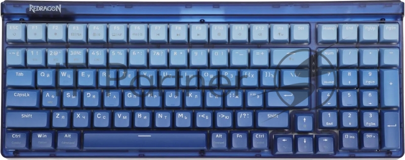 Беспроводная клавиатура Redragon Garen Pro RU RGB, бел/син, градиент,BT+2.4