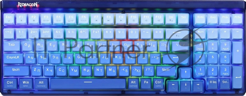 Беспроводная клавиатура Redragon Garen Pro RU RGB, бел/син, градиент,BT+2.4