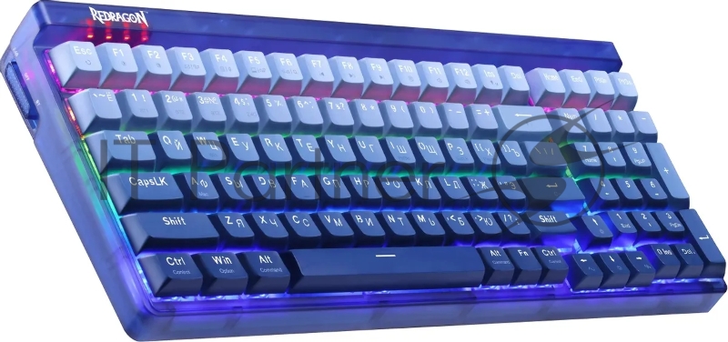 Беспроводная клавиатура Redragon Garen Pro RU RGB, бел/син, градиент,BT+2.4