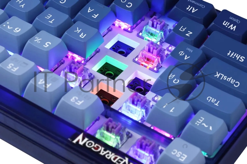 Беспроводная клавиатура Redragon Garen Pro RU RGB, бел/син, градиент,BT+2.4