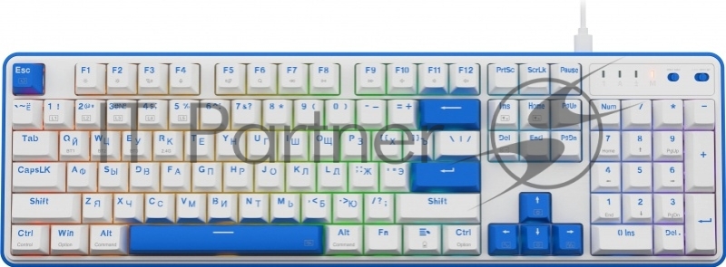 Беспроводная клавиатура Redragon Faye Pro RU,RGB,бел/син,BT+2.4G,гаскет_1