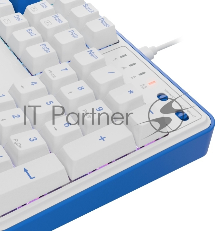 Беспроводная клавиатура Redragon Faye Pro RU,RGB,бел/син,BT+2.4G,гаскет_1