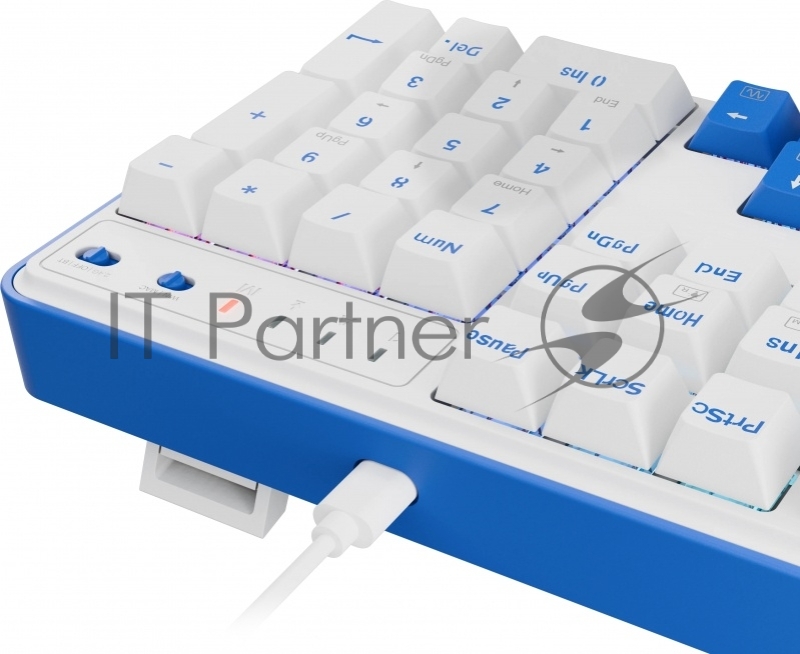 Беспроводная клавиатура Redragon Faye Pro RU,RGB,бел/син,BT+2.4G,гаскет_1