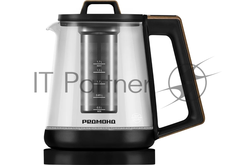 Чайник Redmond KG-251, черный с деревом