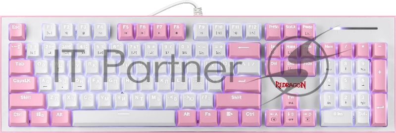 Клавиатура Defender REDRAGON HADES проводная USB бело-розовая