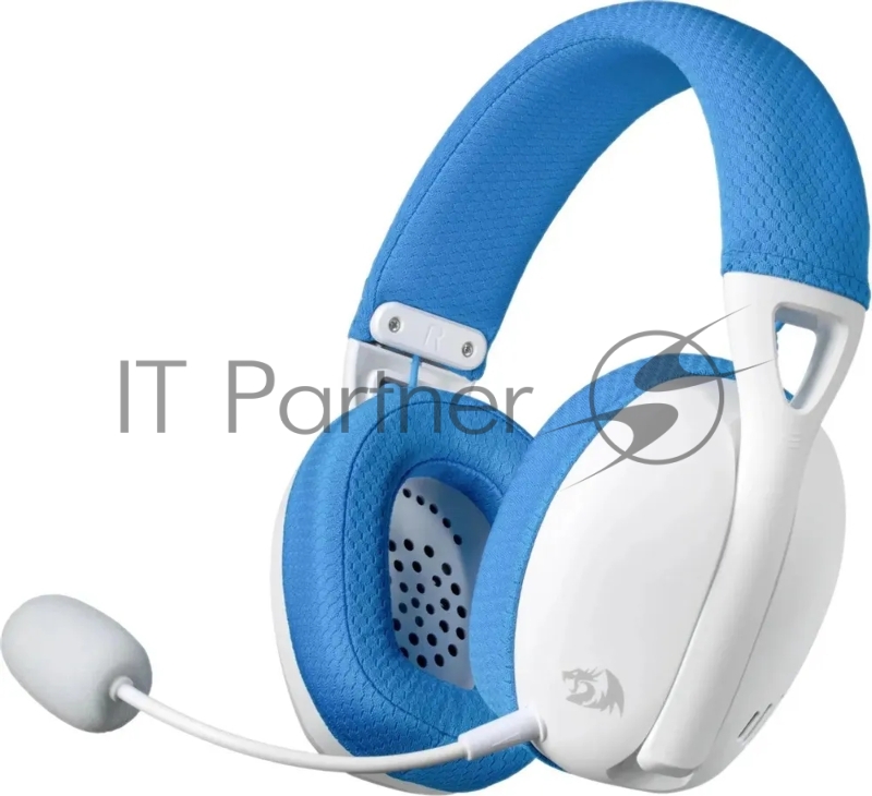 Беспроводная игровая гарнитура REDRAGON IRE PRO бело-синяя (USB, 2.4G, Bluetooth, 40 мм, 400 мА·ч)