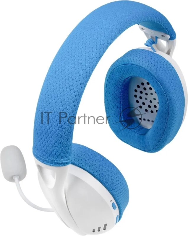 Беспроводная игровая гарнитура REDRAGON IRE PRO бело-синяя (USB, 2.4G, Bluetooth, 40 мм, 400 мА·ч)