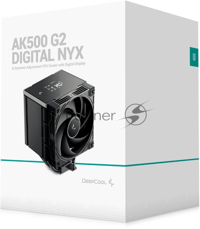 Кулер для процессора DEEPCOOL AK500 G2 DIGITAL NYX LGA1851/1700/1200/115X/AM5/AM4 (9шт/кор, TDP 240W, PWM, Fan 120mm, 5 тепл. Трубок, Copper Base, черный) RET (R-AK500G2-BKNNMN-GJD-1)