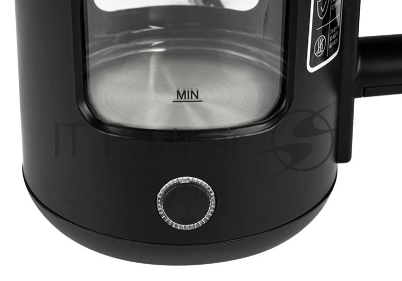 Чайник электрический Energy E-256, 1500Вт, 1,5л, стекло, черный